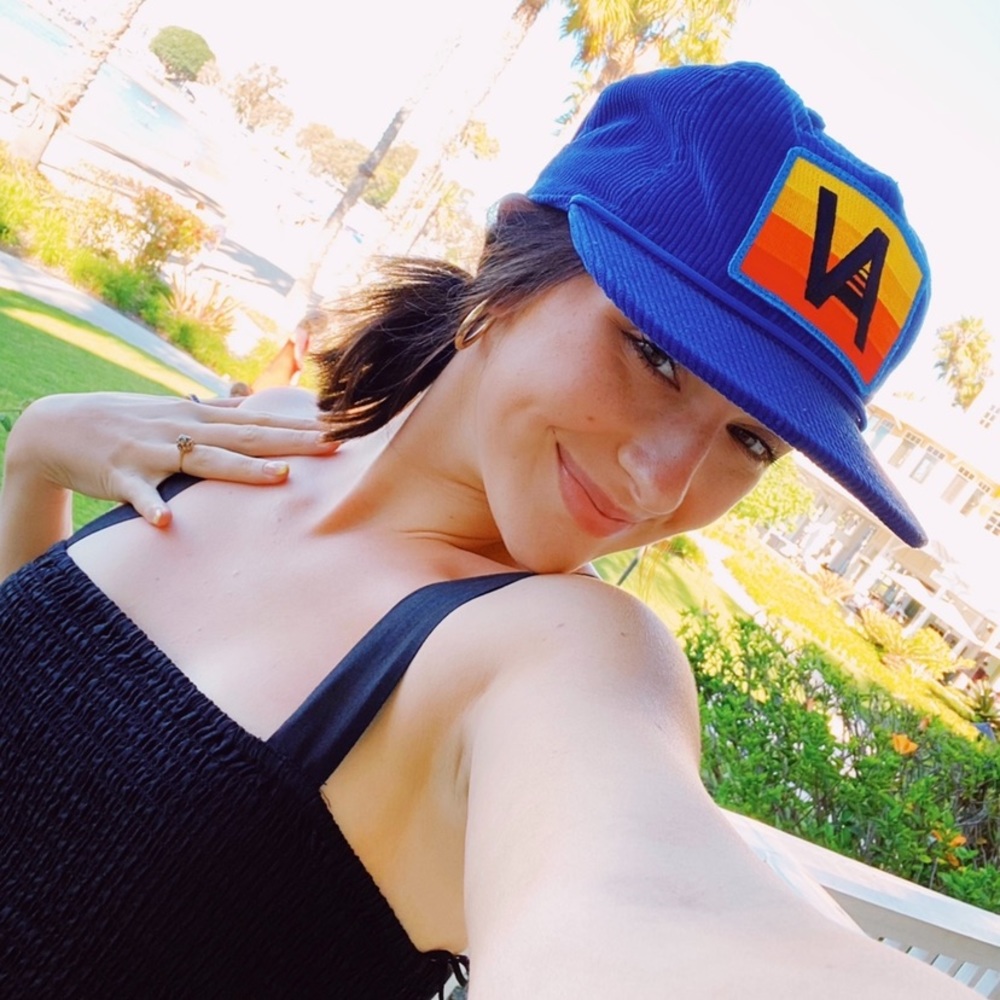 AVIATOR NATION BLUE RAINBOW TRUCKER HAT